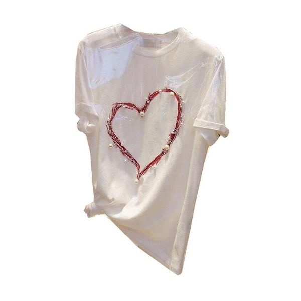 women's t-shirt ca graphic tee beaded printed 2021 summer korean style loose solid color lusuty, White
women's t-shirt ca graphic tee beaded printed 2021 summer korean style loose solid color lusuty, White