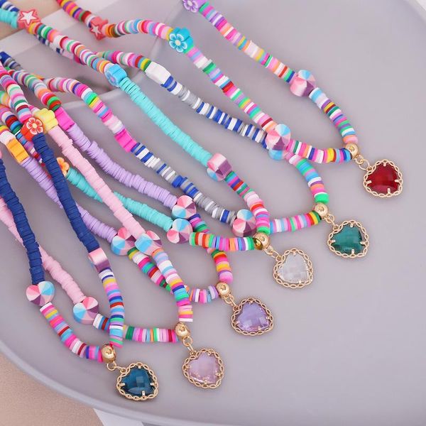 pendant necklaces colorful necklace glass love heart statement rainbow trend soft ceramic chain for women, Silver
pendant necklaces colorful necklace glass love heart statement rainbow trend soft ceramic chain for women, Silver