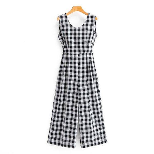women's jumpsuits & rompers french retro 2021 summer fashion wild thin plaid back hollow jumpsuit pants nine points, Black;white
women's jumpsuits & rompers french retro 2021 summer fashion wild thin plaid back hollow jumpsuit pants nine points, Black;white