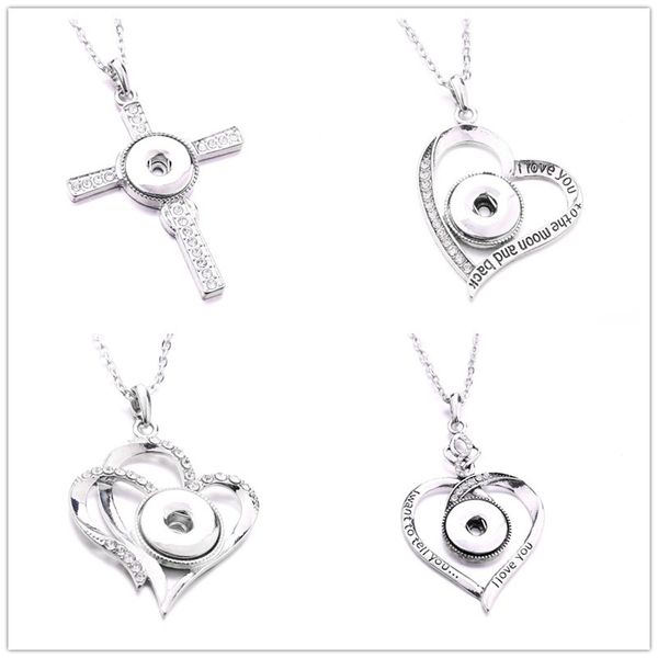 cross snap button heart pendant necklace stainless steel chain fit 18mm snaps buttons women jewelry, Silver
cross snap button heart pendant necklace stainless steel chain fit 18mm snaps buttons women jewelry, Silver