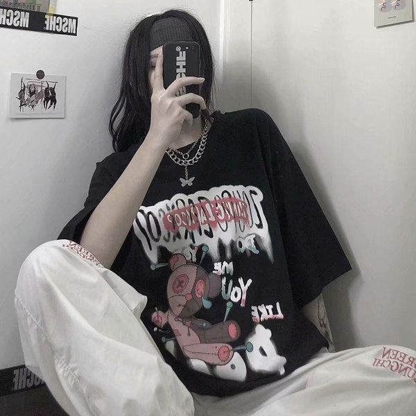 summer hip hop korean simple women oversize t shirt harajuku gothic bear short street tee, White
summer hip hop korean simple women oversize t shirt harajuku gothic bear short street tee, White