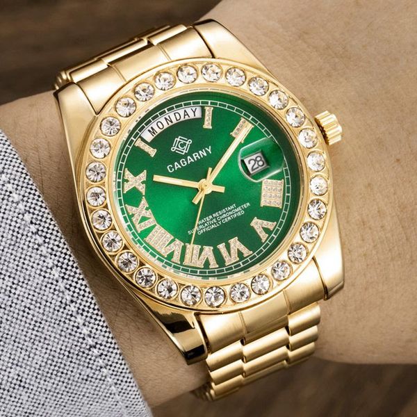 wristwatches cagarny luxury gold watch men quartz analog stainless steel calendar week display waterproof wrist watches for clock, Slivery;brown
wristwatches cagarny luxury gold watch men quartz analog stainless steel calendar week display waterproof wrist watches for clock, Slivery;brown
