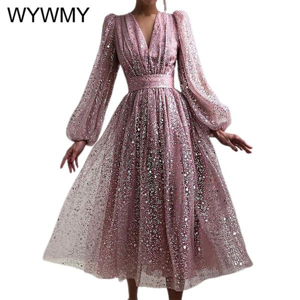 casual dresses deep v-neck women sequins mesh dress 2021 summer long puff sleeve pink zipper a-line high waist party young girls clothes, Black;gray
casual dresses deep v-neck women sequins mesh dress 2021 summer long puff sleeve pink zipper a-line high waist party young girls clothes, Black;gray