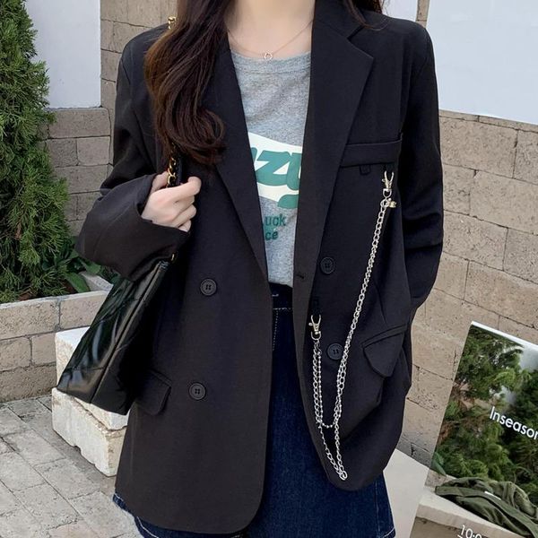 women's suits & blazers blazer jacket casual solid color double-breasted outerwear pocket chain decorative coat straight long sleeve st, White;black
women's suits & blazers blazer jacket casual solid color double-breasted outerwear pocket chain decorative coat straight long sleeve st, White;black