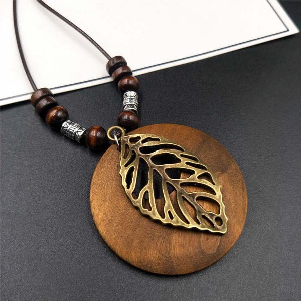 s2350 fashion jewelry vintage cotton linen clothes accessories necklace ethnic style circle wood alloy leaf pendant long sweater chain neckl, Silver
s2350 fashion jewelry vintage cotton linen clothes accessories necklace ethnic style circle wood alloy leaf pendant long sweater chain neckl, Silver
