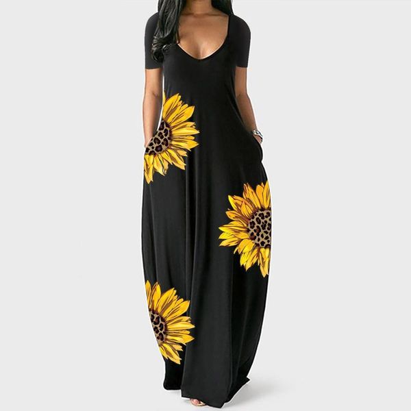 casual dresses sunflower print woman dress short sleeve o-neck summer sundresses bohemia beach maxi vestidos largos verano women, Black;gray
casual dresses sunflower print woman dress short sleeve o-neck summer sundresses bohemia beach maxi vestidos largos verano women, Black;gray