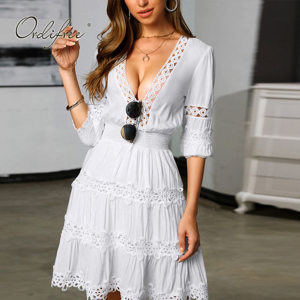 summer sundress women mini half sleeve white lace short tunic beach dress 210415, Black;gray
summer sundress women mini half sleeve white lace short tunic beach dress 210415, Black;gray