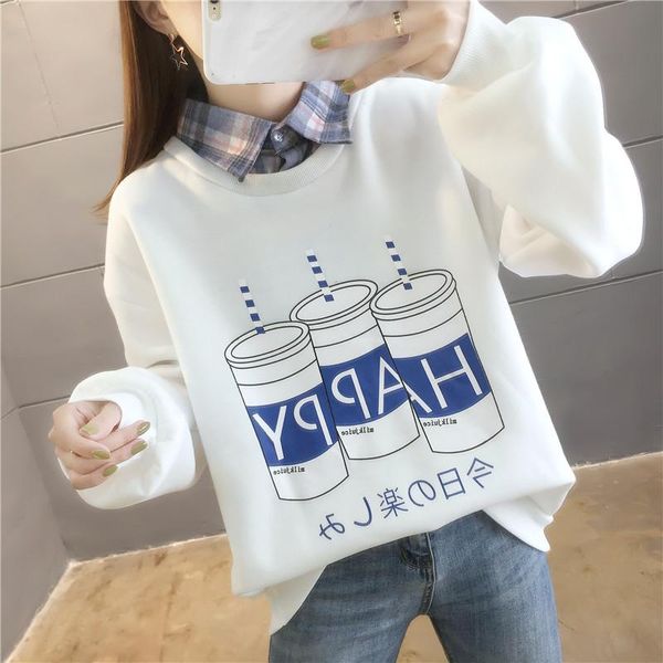 autumn and winter fashion loose doll collar color matching thickening plus velvet sweatshirts women clothes women's hoodies &, Black
autumn and winter fashion loose doll collar color matching thickening plus velvet sweatshirts women clothes women's hoodies &, Black