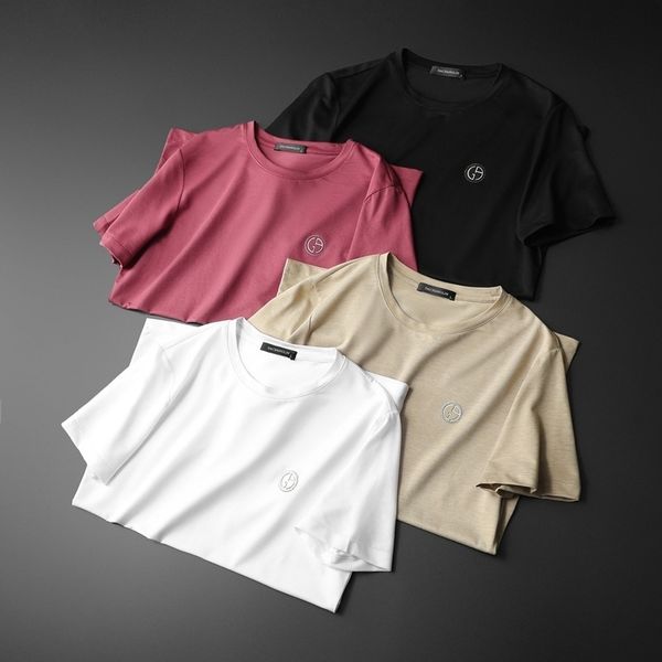 men's short t-shirt round neck high end tencel cotton large half sleeve base shirt 2021 summer, White;black
men's short t-shirt round neck high end tencel cotton large half sleeve base shirt 2021 summer, White;black