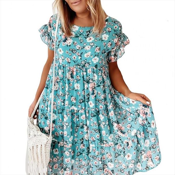 50%floral round neck nylon womens dresses loose a line beach, Black;gray 
50%floral round neck nylon womens dresses loose a line beach, Black;gray