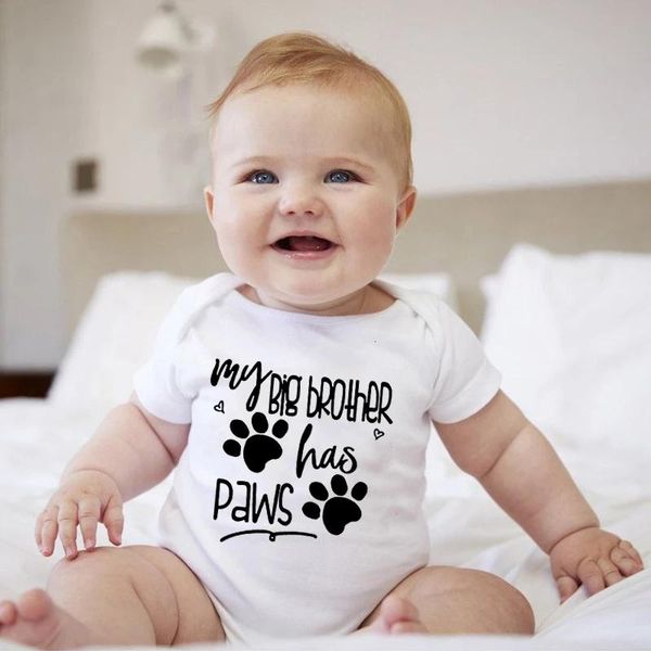 summer born jumpsuit my big brother has paws funny infant bodysuit baby boy girl kids letter print playsuit clothes rompers, Blue
summer born jumpsuit my big brother has paws funny infant bodysuit baby boy girl kids letter print playsuit clothes rompers, Blue