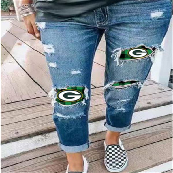 hole trousers large women's trousers high waist jeans new casual green letter printing washed and worn white elastic versatile comforta, Blue
hole trousers large women's trousers high waist jeans new casual green letter printing washed and worn white elastic versatile comforta, Blue