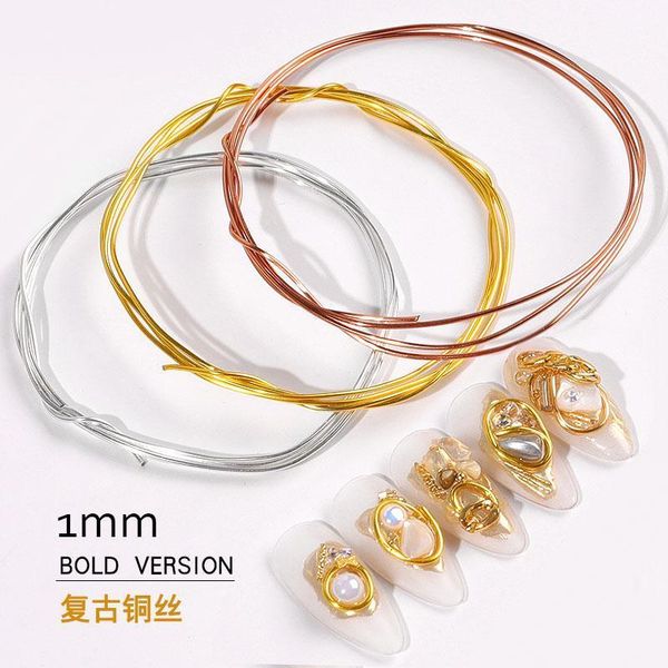 1mm*1m diy thick copper wire nail art decoration creative making cord retro striping line with rhinestones jewelry for manicure1, Silver;gold
1mm*1m diy thick copper wire nail art decoration creative making cord retro striping line with rhinestones jewelry for manicure1, Silver;gold