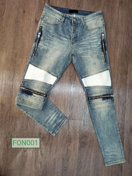men's jeans yellow tide brand mud dirty color wash hole do old fight leather knee zipper man high street, Blue
men's jeans yellow tide brand mud dirty color wash hole do old fight leather knee zipper man high street, Blue
