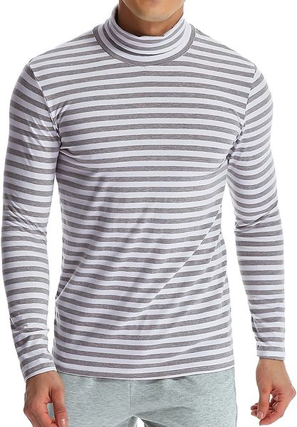casual stand collar long sleeve tees mens render fashion striped panelled natural color tshirts, White;black
casual stand collar long sleeve tees mens render fashion striped panelled natural color tshirts, White;black