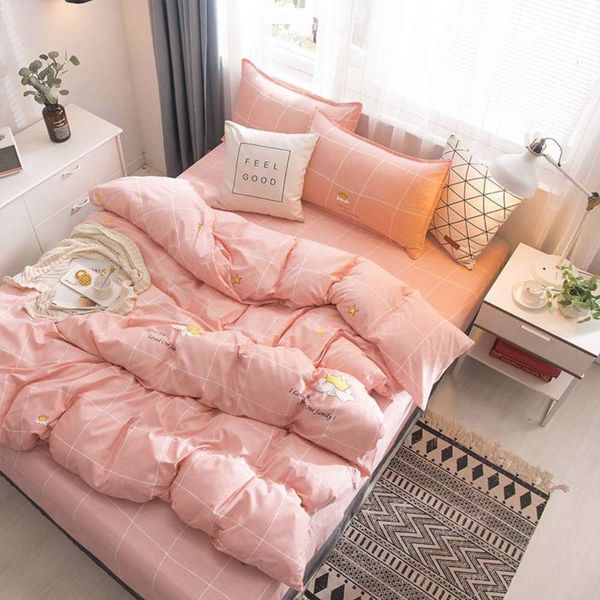 four seasons universal bed four piece quilt cover sheet simple imitation student dormitory supplies single double 4 three set
four seasons universal bed four piece quilt cover sheet simple imitation student dormitory supplies single double 4 three set