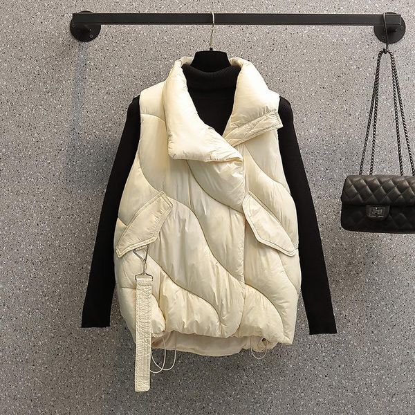 women's vests winter warm high collar vest coat mid-length cotton padded women fashion loose wild sleeveless jacket, Black;white
women's vests winter warm high collar vest coat mid-length cotton padded women fashion loose wild sleeveless jacket, Black;white