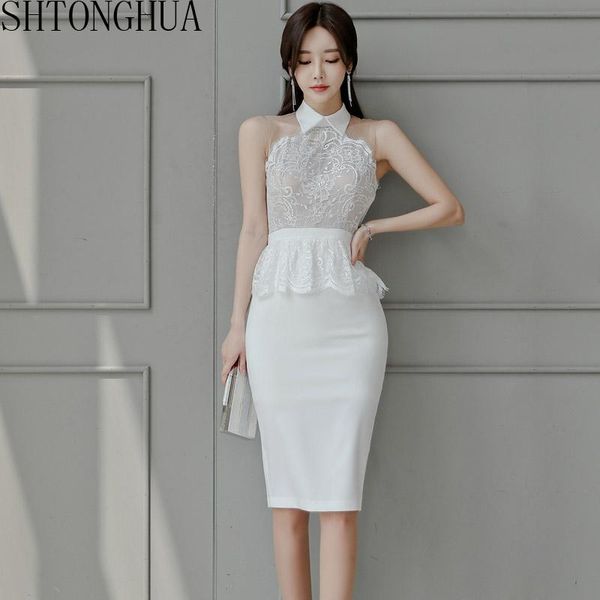 summer ladies lace patchwork turn-down sleeveless high waist slim sheath bodycon pencil women's midi party dress casual dresses, Black;gray
summer ladies lace patchwork turn-down sleeveless high waist slim sheath bodycon pencil women's midi party dress casual dresses, Black;gray