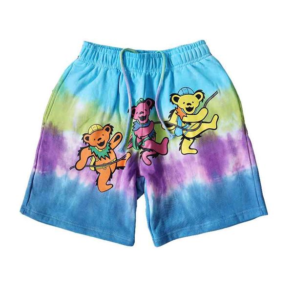 men's shorts summer tie dye style dance bears women's shorts 1:1 high-quality cordon sweat pants, White;black
men's shorts summer tie dye style dance bears women's shorts 1:1 high-quality cordon sweat pants, White;black