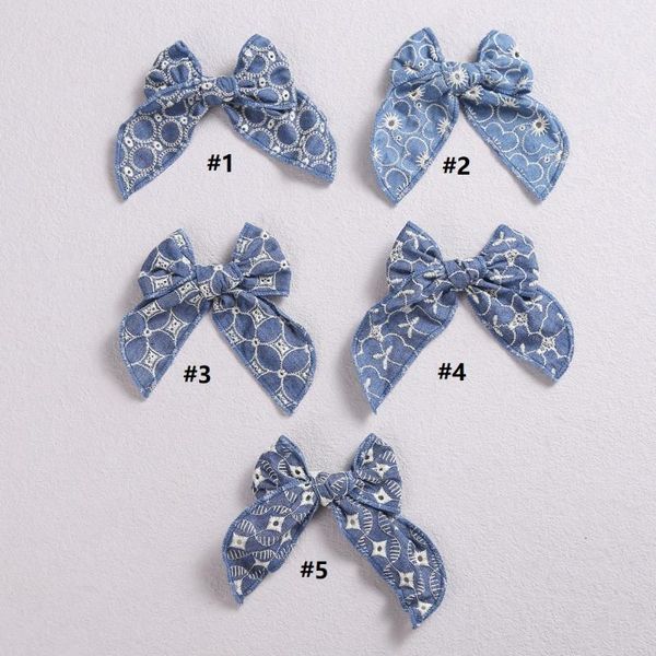 hair accessories pcs/lot, 5.5inch embroidery bow clips kids jeans fabric bows nylon headband for baby girls turban hairpins, Slivery;white
hair accessories pcs/lot, 5.5inch embroidery bow clips kids jeans fabric bows nylon headband for baby girls turban hairpins, Slivery;white
