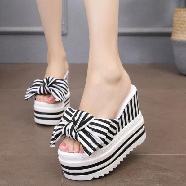 summer slip on women wedges 11cm slippers platform high heels fashion open toe ladies casual sandals comfortable beach shoes, Black
summer slip on women wedges 11cm slippers platform high heels fashion open toe ladies casual sandals comfortable beach shoes, Black