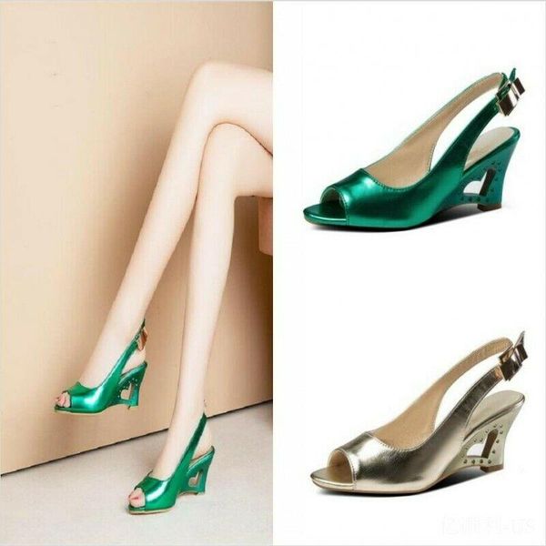 women's shoes slingbacks peep toe pumps wedge heels buckle sandals solid color, Black
women's shoes slingbacks peep toe pumps wedge heels buckle sandals solid color, Black