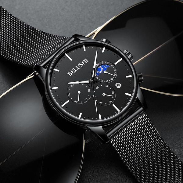wristwatches 2021 sport watch men luminous waterproof quartz wristwatch fashion trend multifunctional moon phase men's reloj hombre, Slivery;brown
wristwatches 2021 sport watch men luminous waterproof quartz wristwatch fashion trend multifunctional moon phase men's reloj hombre, Slivery;brown
