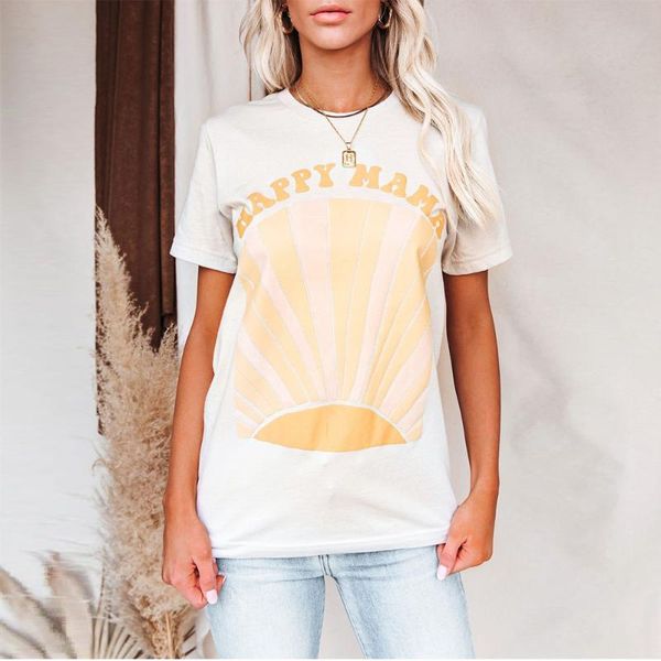 women's t-shirt summer women casual basic letter print tee shirts for 2021, White
women's t-shirt summer women casual basic letter print tee shirts for 2021, White