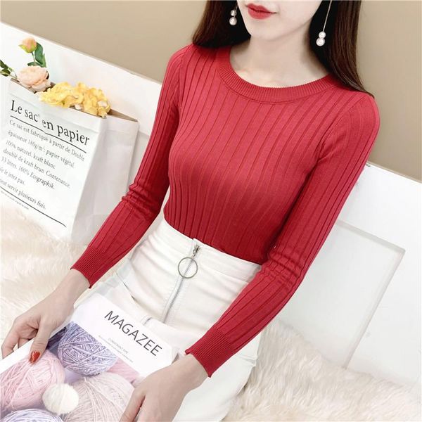 women's sweaters basic knitted sweater autumn winter warm female pullover women soft long sleeves jumper high elastic, White;black
women's sweaters basic knitted sweater autumn winter warm female pullover women soft long sleeves jumper high elastic, White;black