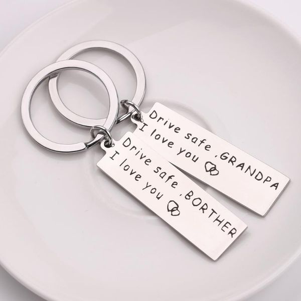 keychains drive safe grandpa or borther keychain stainless steel birthday gifts to grandma dad mom brother sister husband keyring, Silver
keychains drive safe grandpa or borther keychain stainless steel birthday gifts to grandma dad mom brother sister husband keyring, Silver