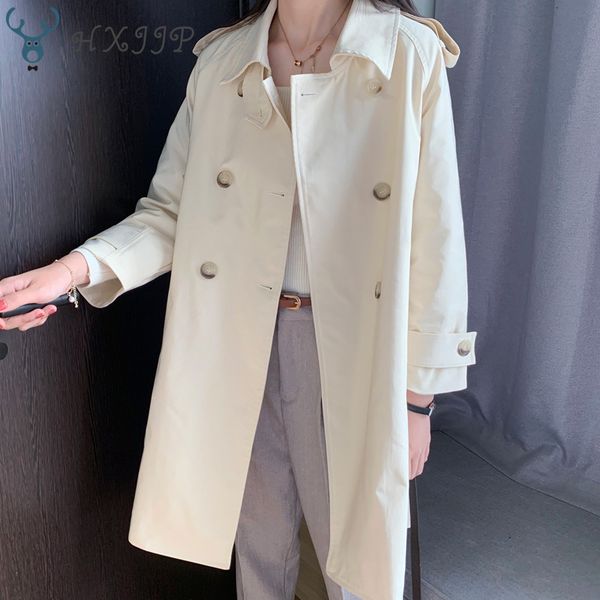 women's trench coats spring fall korean blouse sleeve on casual loose knee long turn-down collar coat female tracks, Tan;black
women's trench coats spring fall korean blouse sleeve on casual loose knee long turn-down collar coat female tracks, Tan;black
