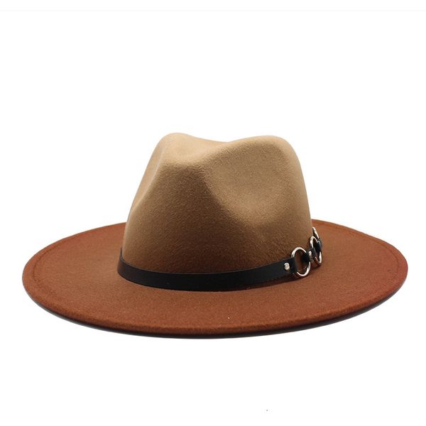berets women men wool felt fedora hat with leather belt buck gentleman lady winter autumn gradient color jazz church panama 5qf0, Blue;gray
berets women men wool felt fedora hat with leather belt buck gentleman lady winter autumn gradient color jazz church panama 5qf0, Blue;gray