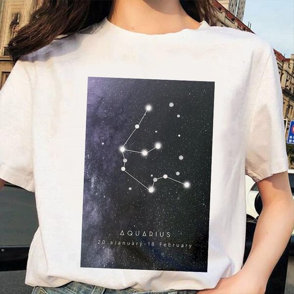 harajuku twelve constellations printed fashion women casual summer short sleeve female clothing, White
harajuku twelve constellations printed fashion women casual summer short sleeve female clothing, White