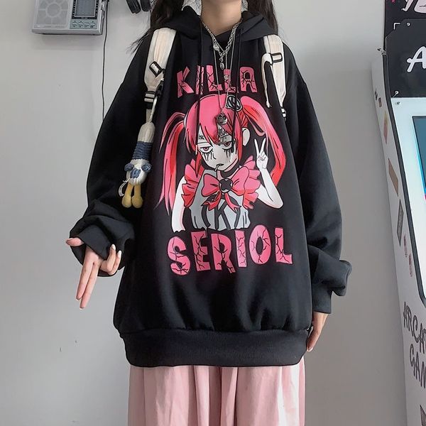 2021 new women's hoods kawaii cartoon print sweatshirt hoody tas hoodies women goth clothing anime hooded long mouths female, Black
2021 new women's hoods kawaii cartoon print sweatshirt hoody tas hoodies women goth clothing anime hooded long mouths female, Black