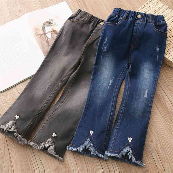 spring autumn new design 3 4- 8 10 12 years children elastic long pants washed tassel baby kids girls wide leg denim jeans 210414, Blue
spring autumn new design 3 4- 8 10 12 years children elastic long pants washed tassel baby kids girls wide leg denim jeans 210414, Blue