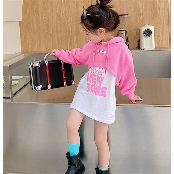 fashion girls full sleeve letter knee length dresses solid hooded t shirts toddler kids baby clothes sets 2pcs, White
fashion girls full sleeve letter knee length dresses solid hooded t shirts toddler kids baby clothes sets 2pcs, White