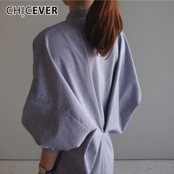 CHICEVER Spring Vintage Women Dress Stand Collar Lantern Sleeve Button Pleated A-line Mid-calf Dresses Female 2021 Fashion New, Blue
CHICEVER Spring Vintage Women Dress Stand Collar Lantern Sleeve Button Pleated A-line Mid-calf Dresses Female 2021 Fashion New, Blue