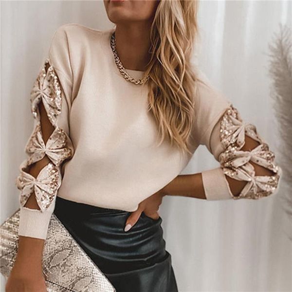 women's hoodies & sweatshirts 2021 spring women fashion sequin patchwork elegant hollow out bow long sleeve blouse shirt office lady c, Black
women's hoodies & sweatshirts 2021 spring women fashion sequin patchwork elegant hollow out bow long sleeve blouse shirt office lady c, Black