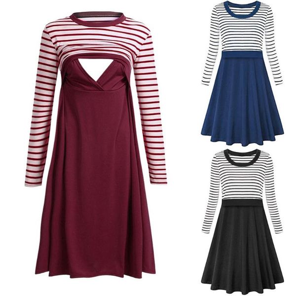 maternity dresses autumn winter women's stripe long sleeve flare breastfeeding nursing dress pregnant 2021, White
maternity dresses autumn winter women's stripe long sleeve flare breastfeeding nursing dress pregnant 2021, White