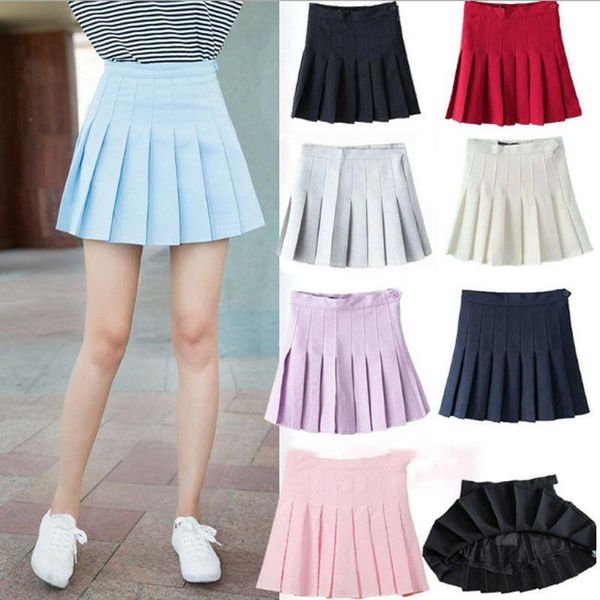 women pleated mini skirt school girl skater tennis high waist flared white red female short skirts, Black
women pleated mini skirt school girl skater tennis high waist flared white red female short skirts, Black