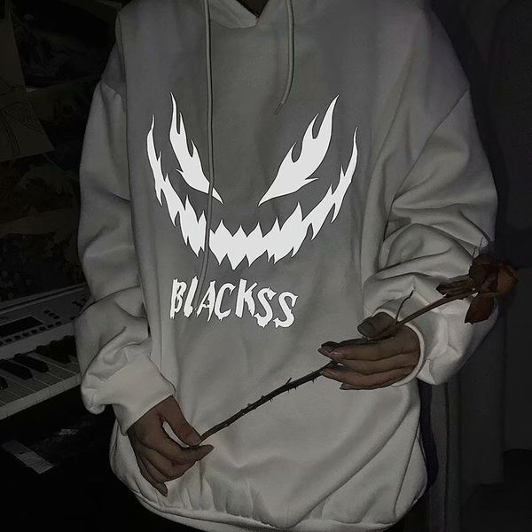 autumn and winter new devil print reflective sweater men's korean loose boys' hooded lovers' fashion2021, Black
autumn and winter new devil print reflective sweater men's korean loose boys' hooded lovers' fashion2021, Black