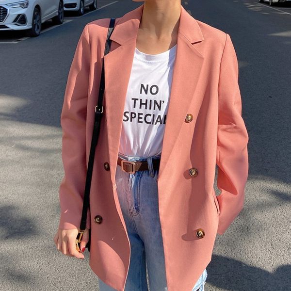 spring female elegante casual notched collar long-sleeved double breasted pink solid color minimalist blazer 16w467 210510, White;black
spring female elegante casual notched collar long-sleeved double breasted pink solid color minimalist blazer 16w467 210510, White;black