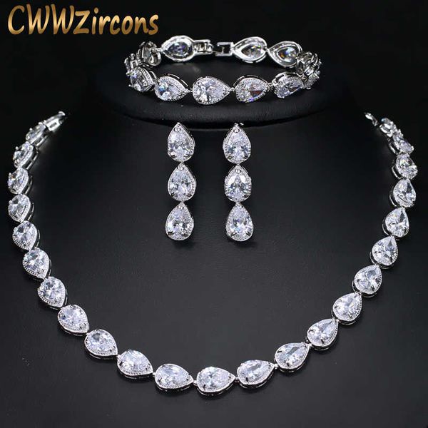 cwwzircons 3 piece african indian bridal wedding costume jewellery for women luxury zirconia jewelry sets t134 h1022, Silver
cwwzircons 3 piece african indian bridal wedding costume jewellery for women luxury zirconia jewelry sets t134 h1022, Silver