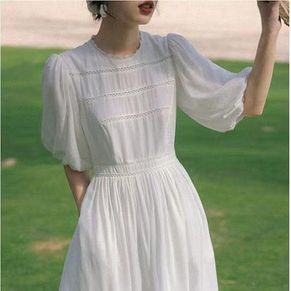 party dresses summer white dress women romantic lace french lantern half sleeve birthday wedding maxi lining robes undefined, White;black
party dresses summer white dress women romantic lace french lantern half sleeve birthday wedding maxi lining robes undefined, White;black