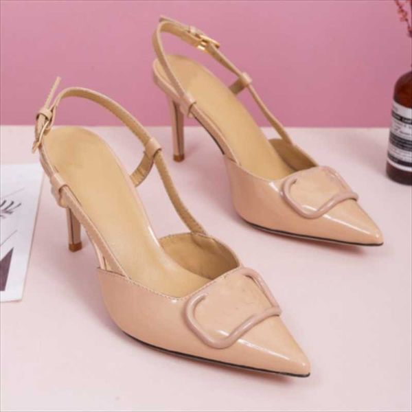 dress shoes straps buckle sandals patent leather metal decoration pointed splicing slim high heel women's, Black
dress shoes straps buckle sandals patent leather metal decoration pointed splicing slim high heel women's, Black