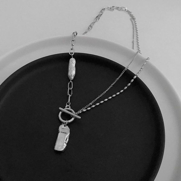 pendant necklaces origin summer asymmetric irregular geometric metallic imitation pearl necklace for women toggle clasp jewellery, Silver
pendant necklaces origin summer asymmetric irregular geometric metallic imitation pearl necklace for women toggle clasp jewellery, Silver