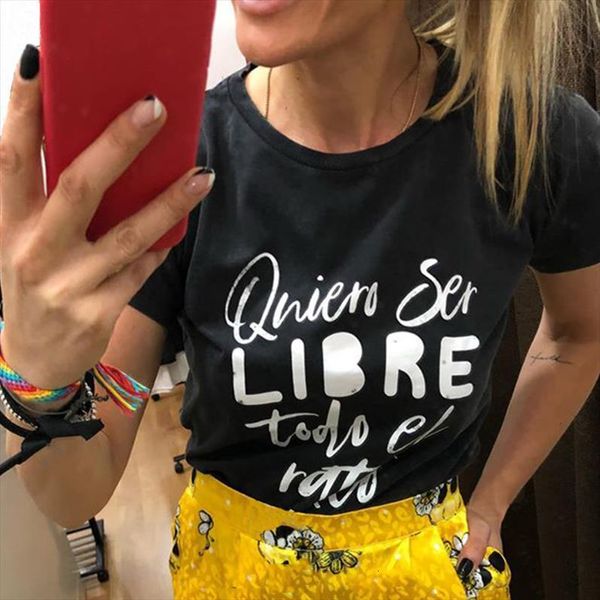 i want to be men t shirt all the time fashion harajuku spanish letter print tees summer ulzzang streetwear, White;black
i want to be men t shirt all the time fashion harajuku spanish letter print tees summer ulzzang streetwear, White;black