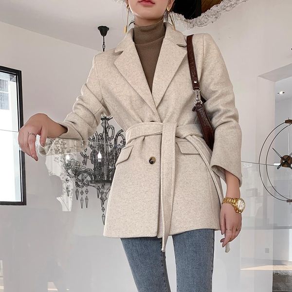 women's suits & blazers autumn winter woman vintage suit jacket casual woolen solid slim blazer thick wool female, White;black
women's suits & blazers autumn winter woman vintage suit jacket casual woolen solid slim blazer thick wool female, White;black