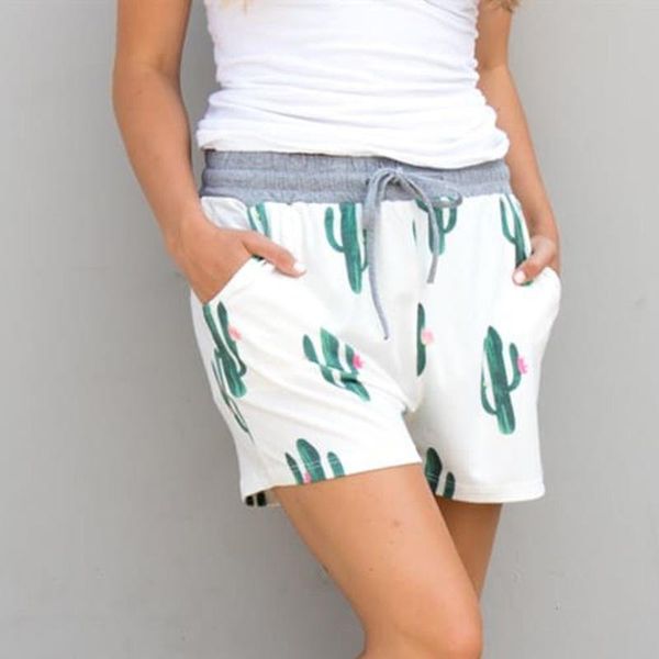 gym clothing summer sleep bottoms nylon pajama shorts women's cactus print short pants, White;black
gym clothing summer sleep bottoms nylon pajama shorts women's cactus print short pants, White;black