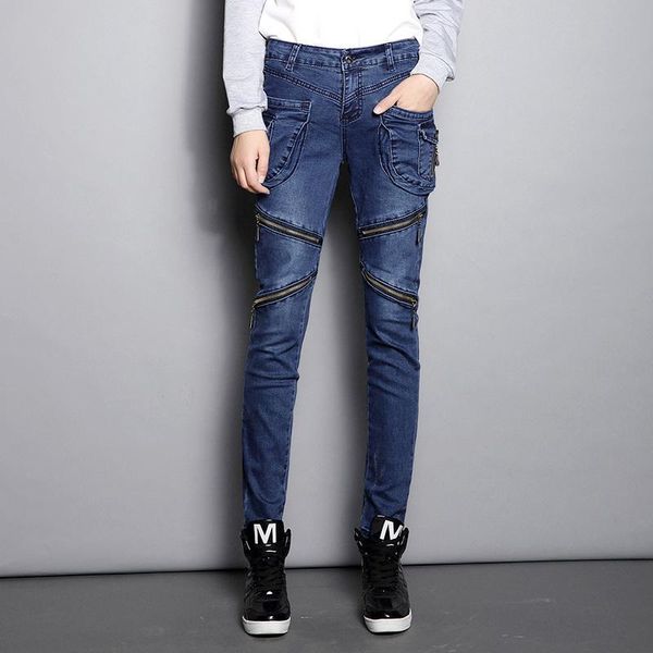 women's pants & capris women jeans high waist trousers plus size korean joggers harem splicing zipper female slim pencil sweatpants, Black;white
women's pants & capris women jeans high waist trousers plus size korean joggers harem splicing zipper female slim pencil sweatpants, Black;white